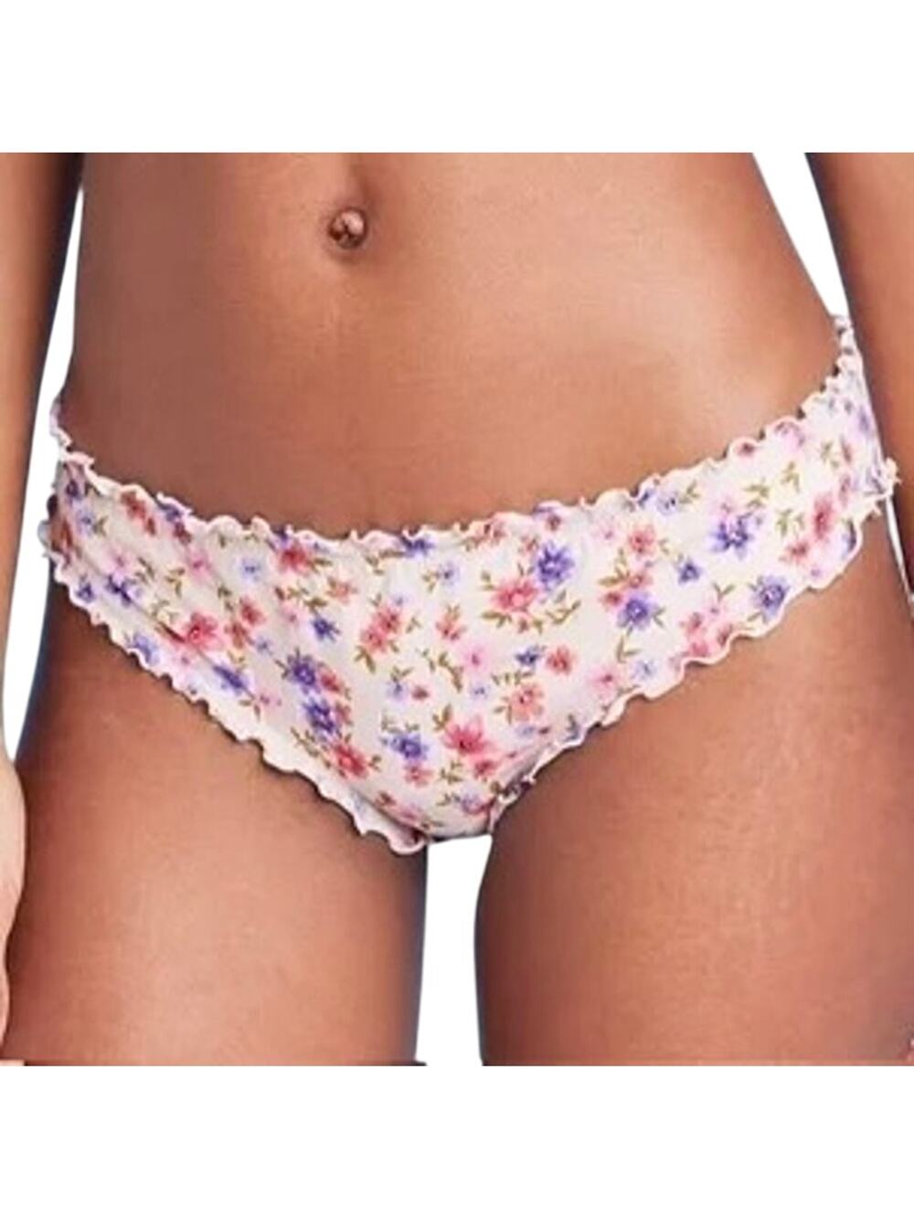 Shade & Shore Floral Wave Ruffle Cheeky Bikini Bottom Size XL